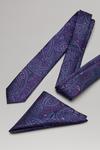 Burton Purple and Blue Paisley Tie And Pocket Square Set thumbnail 2