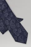 Burton Navy Paisley Print Tie And Pocket Square Set thumbnail 3