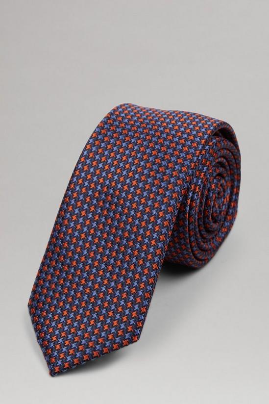 Burton Blue And Orange Jacquard Tie 1
