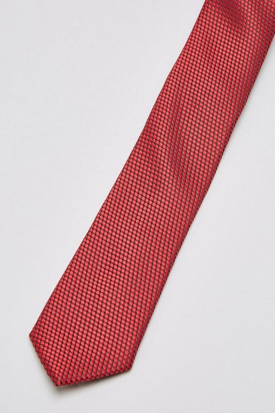 Burton Red Mini Jacquard Tie 2
