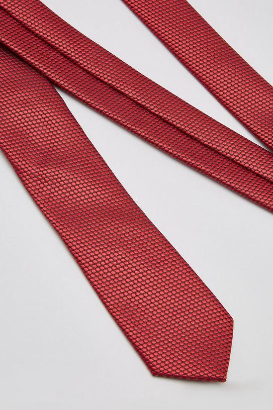 Burton Red Mini Jacquard Tie 3