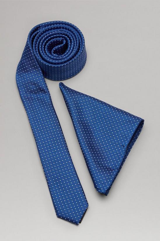 Burton Bright Blue Mini Spot Skinny Tie And Pocket Square Set 2