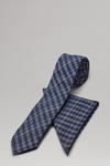 Burton Navy All Over Check Tie And Pocket Square Set thumbnail 2