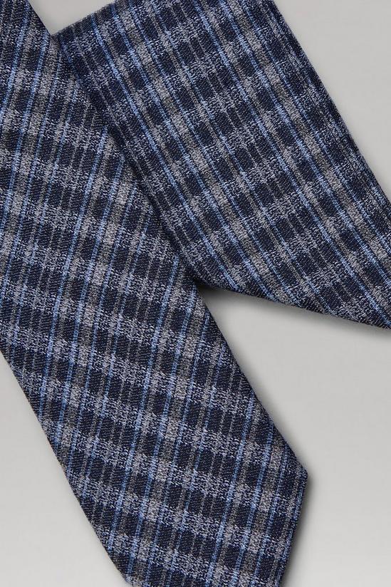 Burton Navy All Over Check Tie And Pocket Square Set 3