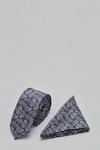 Burton Grey Mini Paisley Tie And Pocket Square Set thumbnail 1