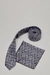 Burton Grey Mini Paisley Tie And Pocket Square Set thumbnail 2