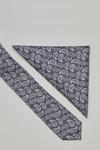 Burton Grey Mini Paisley Tie And Pocket Square Set thumbnail 3