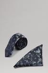 Burton Navy And Blue Floral Tie And Pocket Square Set thumbnail 1
