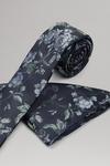 Burton Navy And Blue Floral Tie And Pocket Square Set thumbnail 2