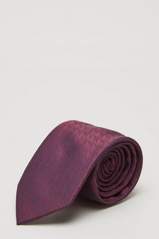 Burton Pink Large Scale Jacquard Wide Tie 1
