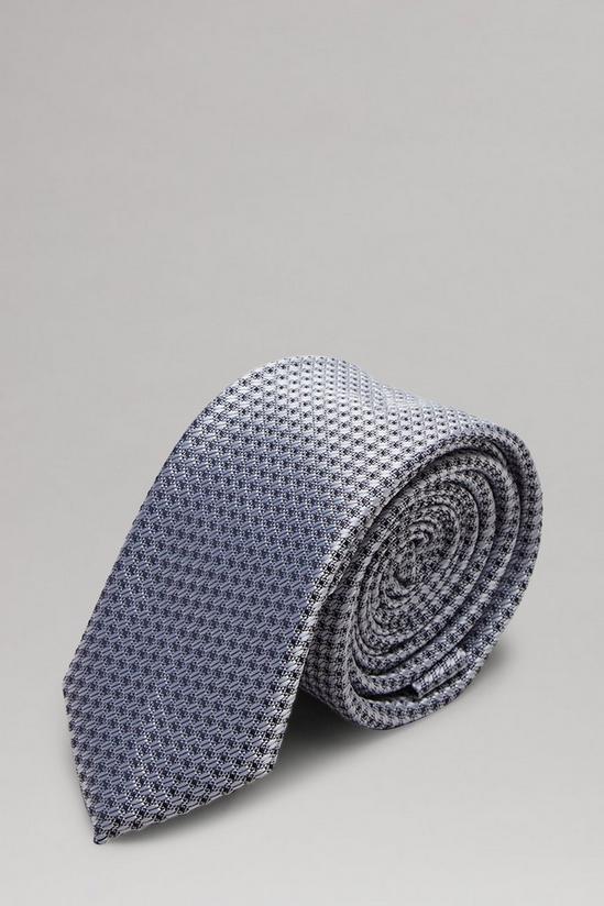 Burton Silver Mini Jacquard Tie 1