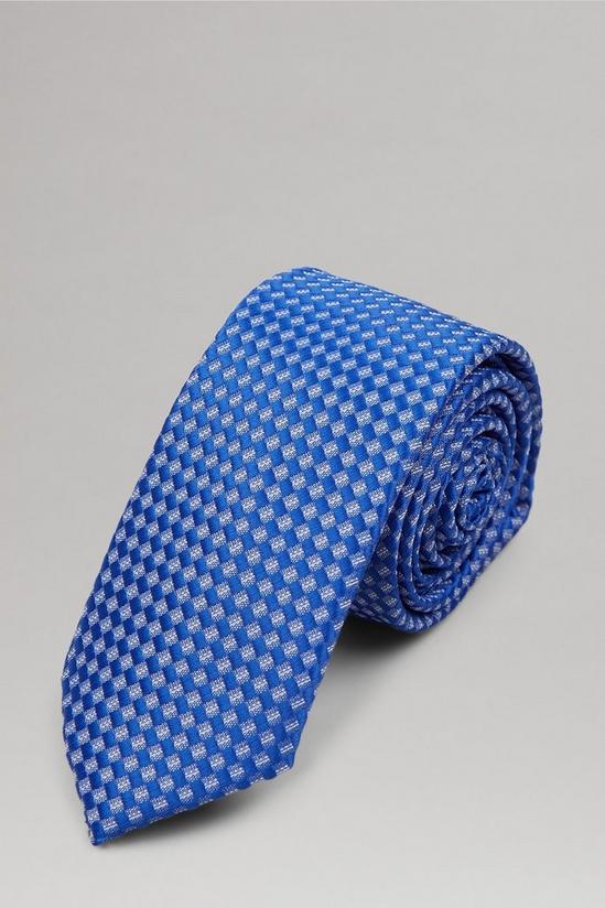 Burton Mid Blue Jacquard Tie 1