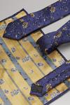 Burton Blue And Yellow Ditsy Floral Tie And Pocket Square Set thumbnail 2