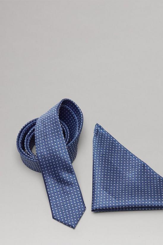 Burton Light Blue Mini Spot Tie And Pocket Square Set 2
