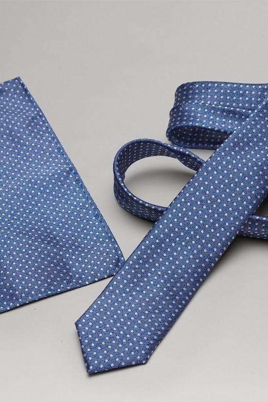 Burton Light Blue Mini Spot Tie And Pocket Square Set 3