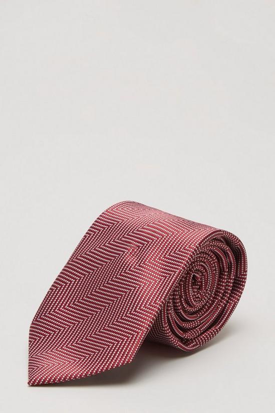 Burton Pink Herringbone Jacquard Wide Tie 1