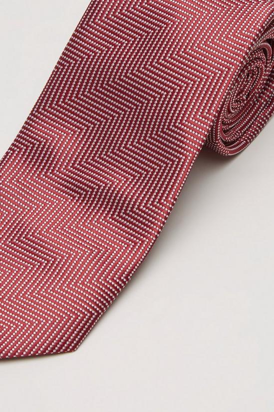 Burton Pink Herringbone Jacquard Wide Tie 2