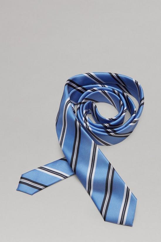 Burton Blue And Navy Grain Stripe Tie 2
