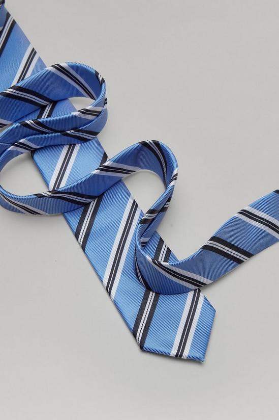 Burton Blue And Navy Grain Stripe Tie 3