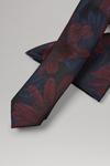 Burton Burgundy And Blue Sunflower Tie And Pocket Square Set thumbnail 2