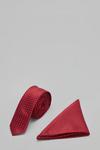 Burton Red Mini Spot Skinny Tie And Pocket Square Set thumbnail 1