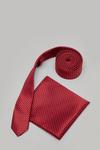 Burton Red Mini Spot Skinny Tie And Pocket Square Set thumbnail 2