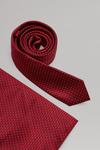 Burton Red Mini Spot Tie And Pocket Square Set thumbnail 2