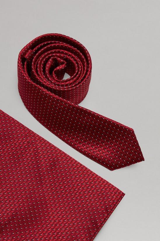Burton Red Mini Spot Tie And Pocket Square Set 2