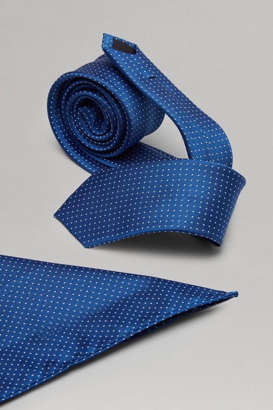 Burton Bright Blue Mini Spot Tie And Pocket Square Set 2