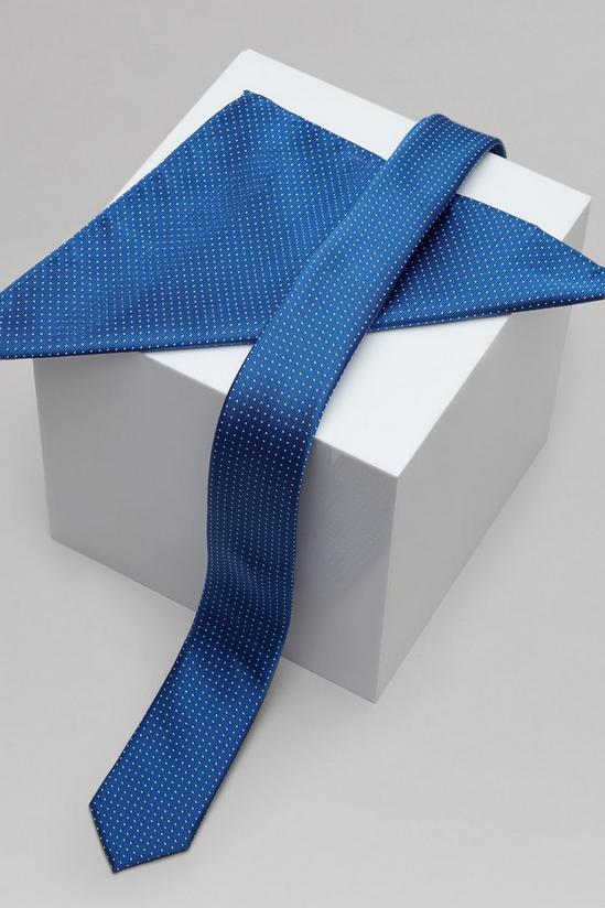 Burton Bright Blue Mini Spot Tie And Pocket Square Set 3