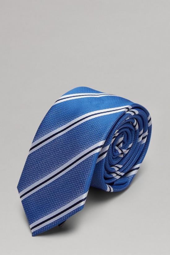 Burton Blue Grain Stripe Tie 1