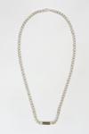 Burton Silver Slim Chain Necklace With Bar thumbnail 1
