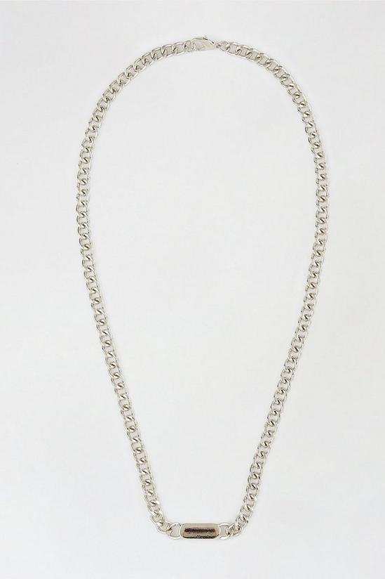 Burton Silver Slim Chain Necklace With Bar 1