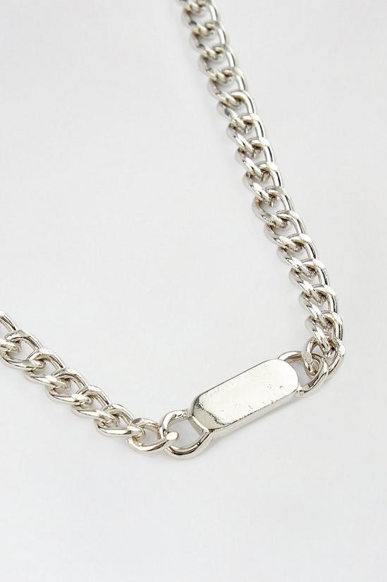 Burton Silver Slim Chain Necklace With Bar 3