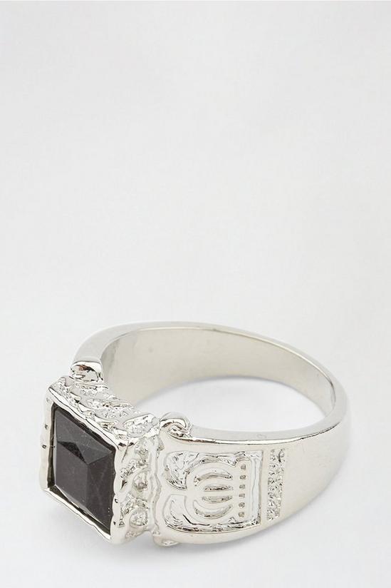 Burton Silver And Black Design Ring 2