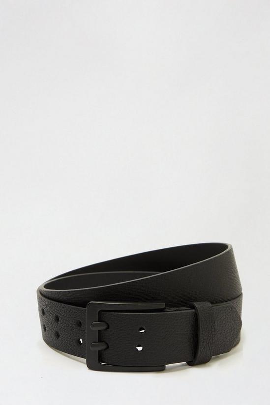 Burton Leather Black Double Prong Belt 1