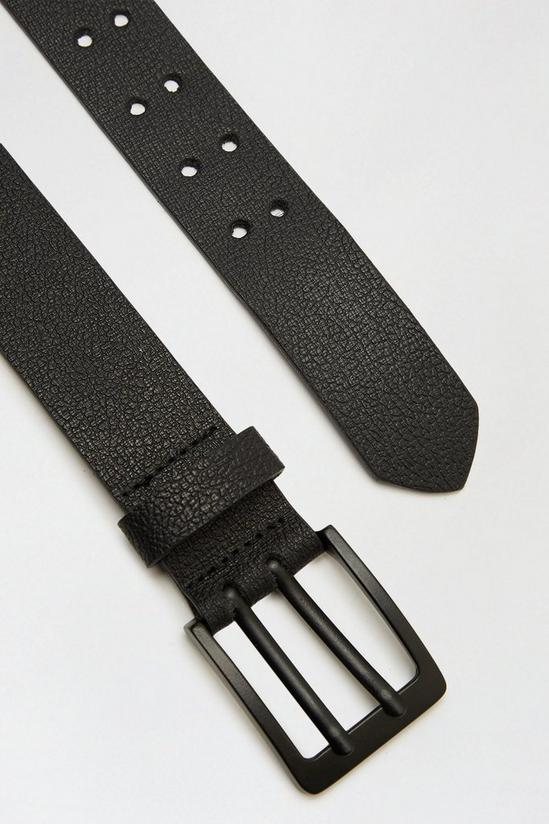 Burton Leather Black Double Prong Belt 3