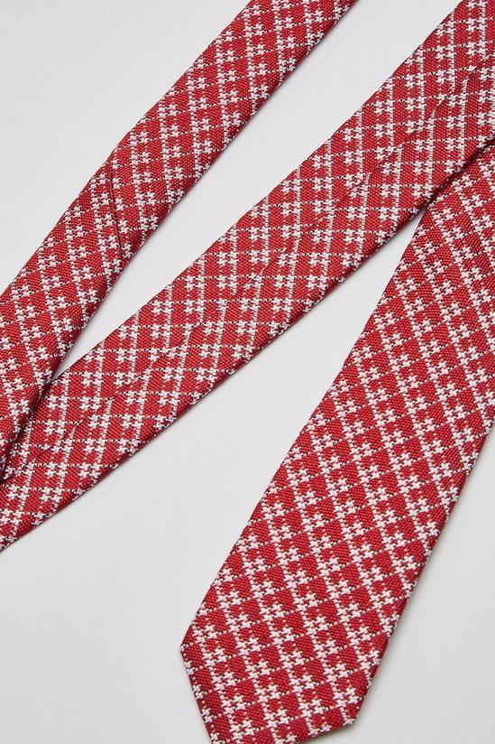 Burton Ben Sherman Red Large Dogtooth Tie 3