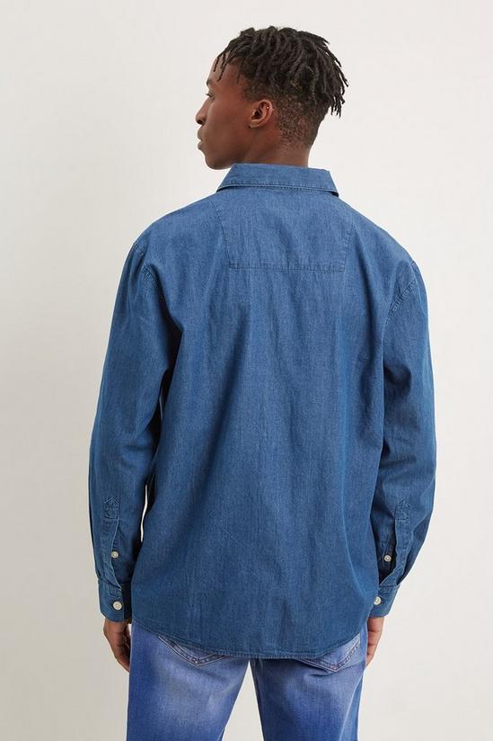 Burton Relaxed Fit Blue Denim Shirt 3