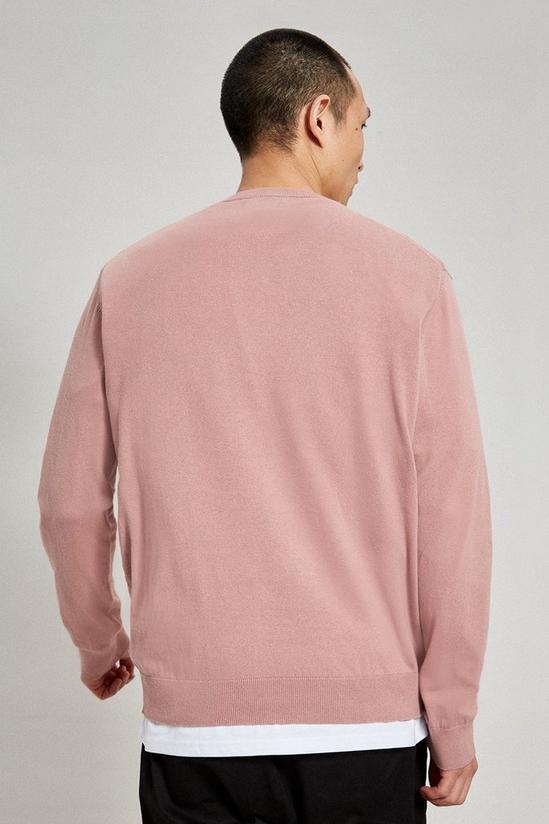 Burton Relaxed Fit Pink Knitted V-Neck Jumper 3