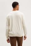 Burton Cotton Rich Ecru Relaxed Fit Knitted V-Neck thumbnail 3