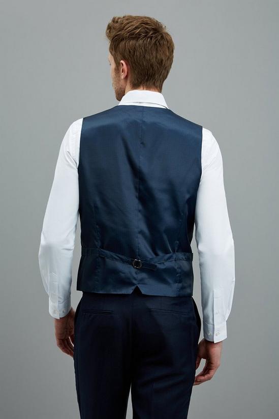 Burton Slim Blue Scratchy Check Suit Waistcoat 3