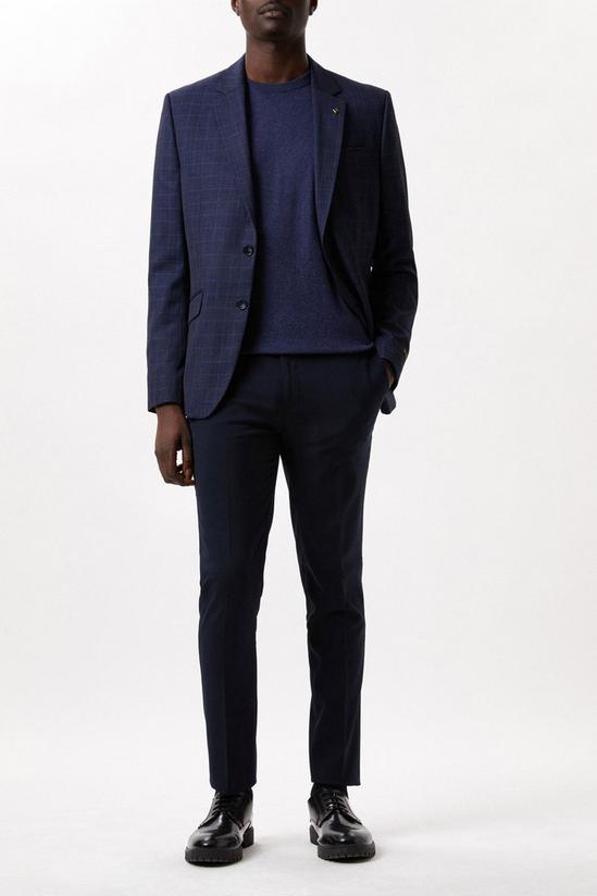 Burton Slim Fit Blue Check Suit Jacket 2