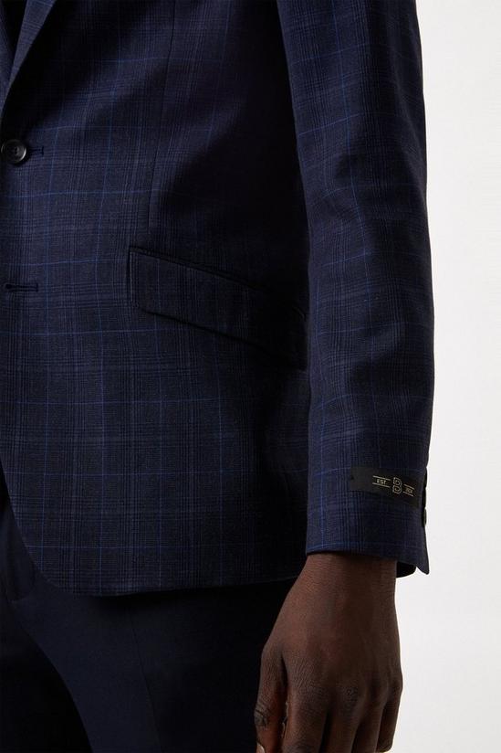 Burton Slim Fit Blue Check Suit Jacket 5