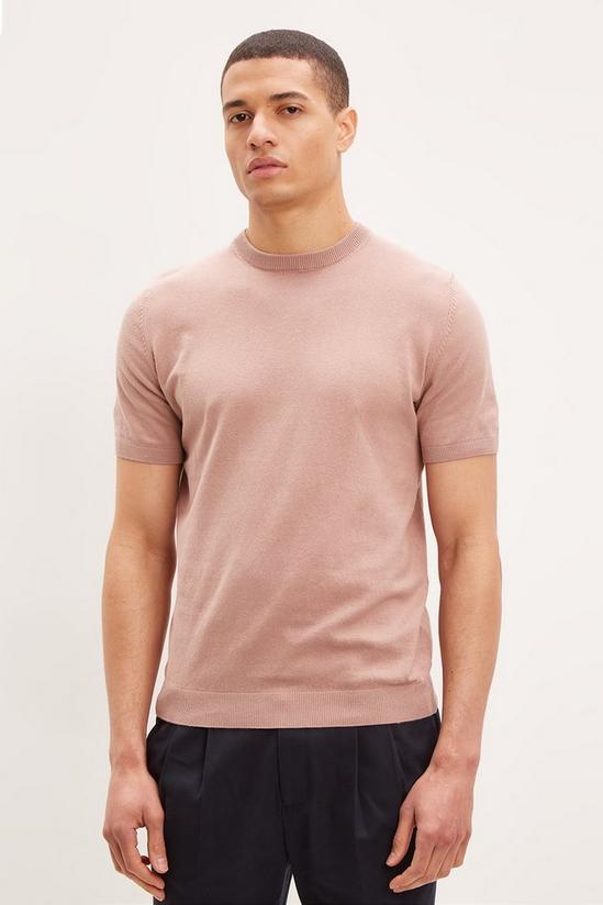 Burton Cotton Rich Pink Knitted T-shirt 1