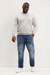 Burton Plus And Tall Light Grey Marl Knitted Hoodie thumbnail 2
