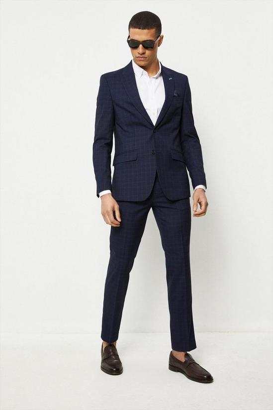 Burton Slim Fit Navy Tonal Grindle Suit Jacket 2