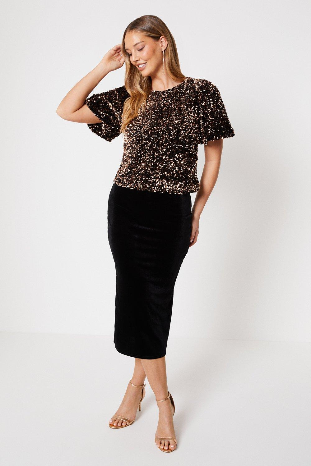 Skirts Velvet Midi Skirt Oasis