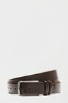 Burton Dark Brown Leather look Belt With Silver Buckle thumbnail 1