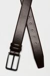 Burton Dark Brown Leather look Belt With Silver Buckle thumbnail 2